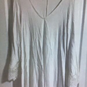 White Lace Sleeve Dress